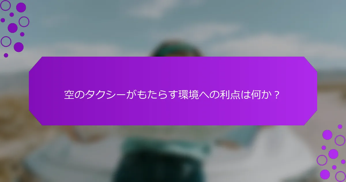 空のタクシーがもたらす環境への利点は何か？