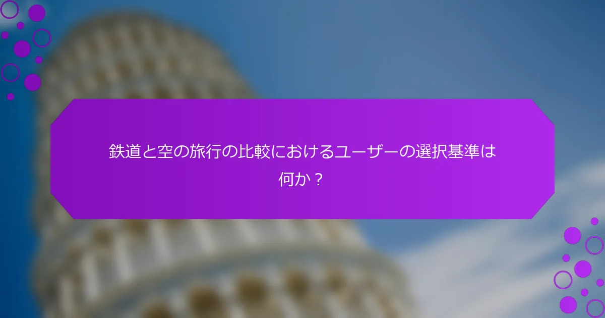鉄道と空の旅行の比較におけるユーザーの選択基準は何か？
